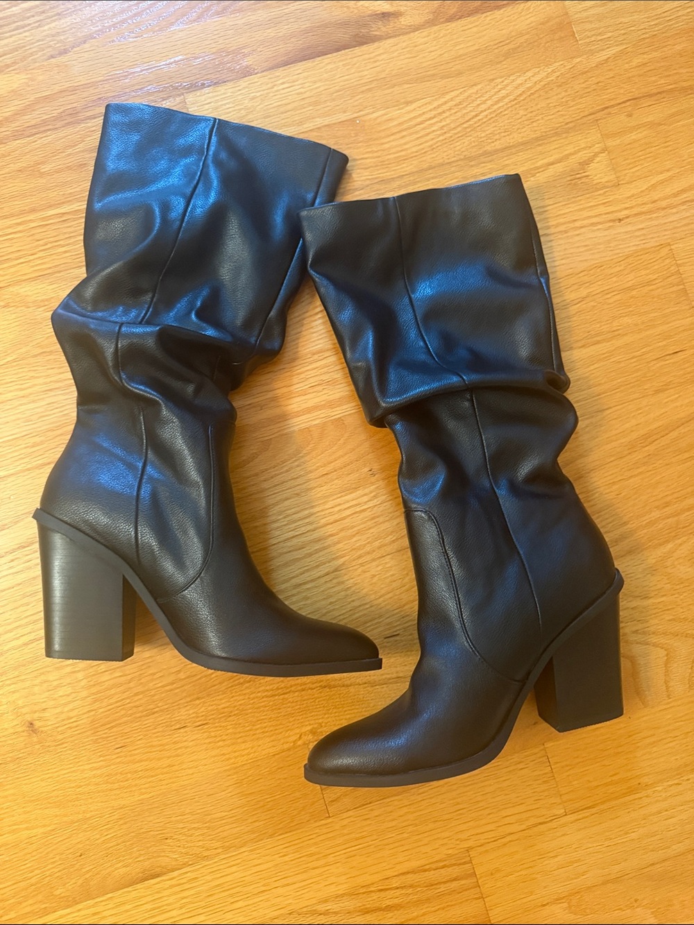 Dolce Vita Black Slouchy Block Heel Women's Boots